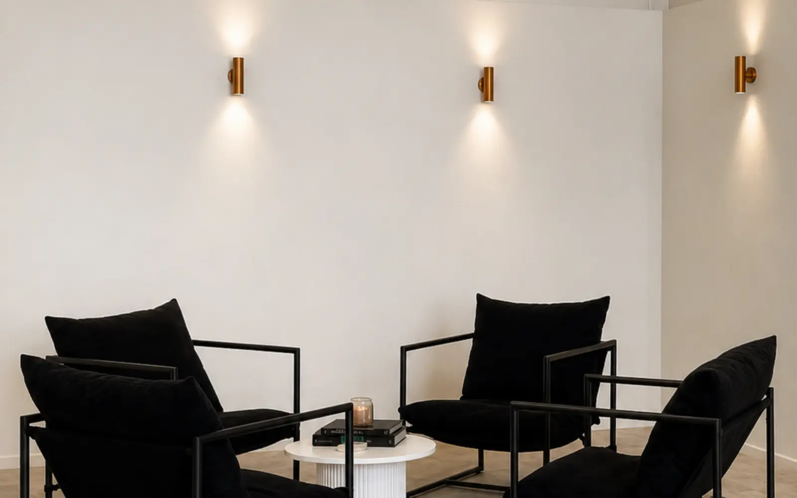 Lounge setting inside the flexible Birdcage studio