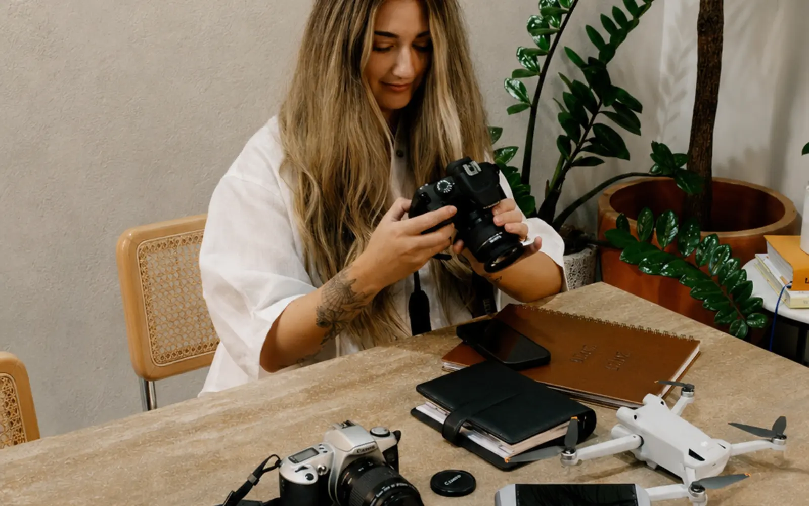 A photographer preparing equipment at Birdcage Studios