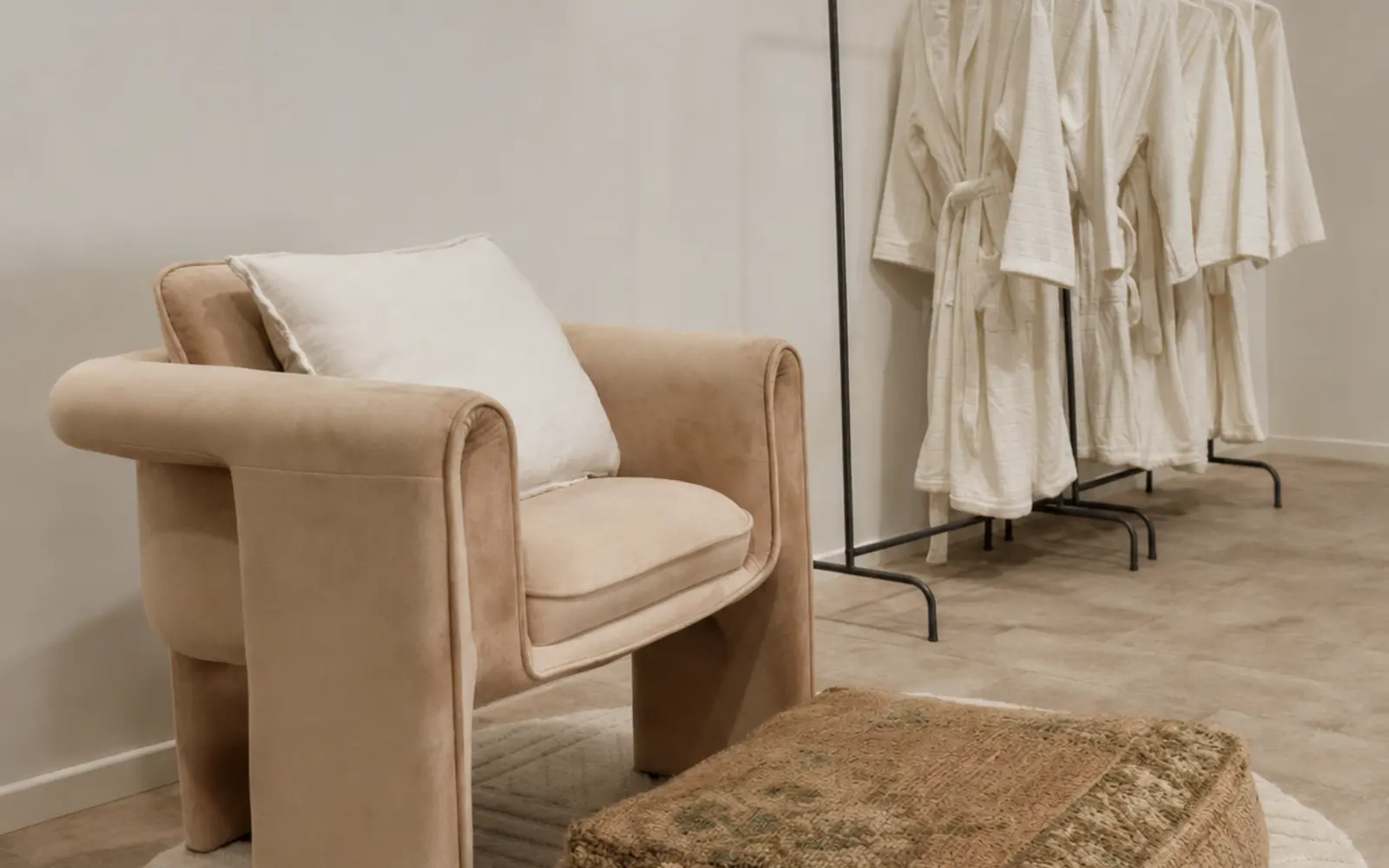 Styled get-ready corner inside Birdcage Studios